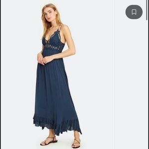 Free people maxi slip dress in midnight.